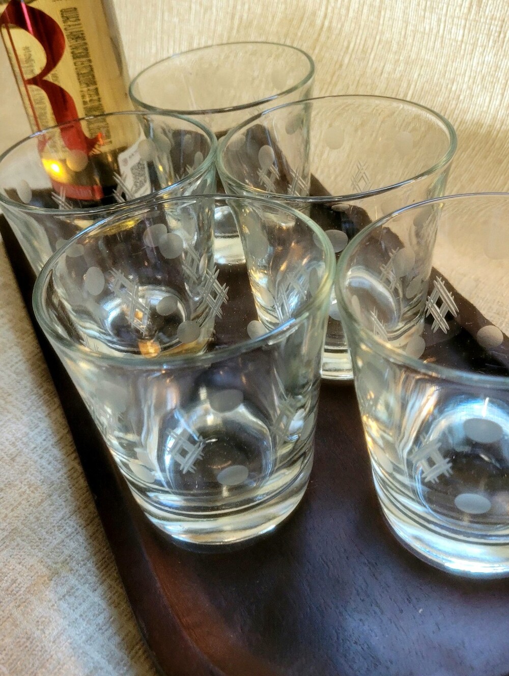 Libbey Windsor Old Fashioned Glasses Set 5 Etched 6 oz Tumblers VTG Cocktail EUC